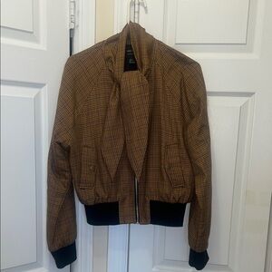 Forever 21 Brown Checkered Bomber Jacket